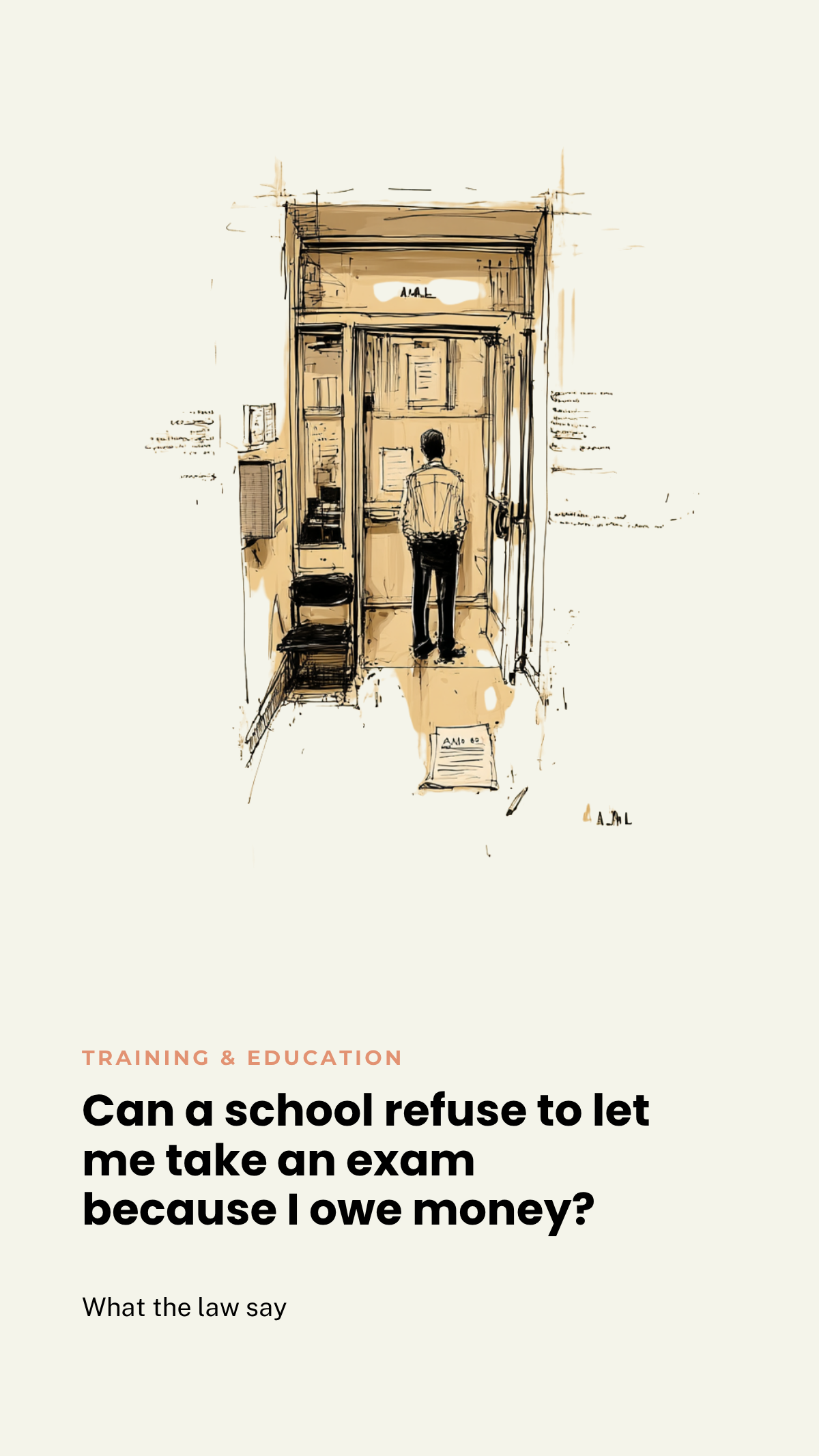 Can a school refuse to let me sit an exam because I owe money?