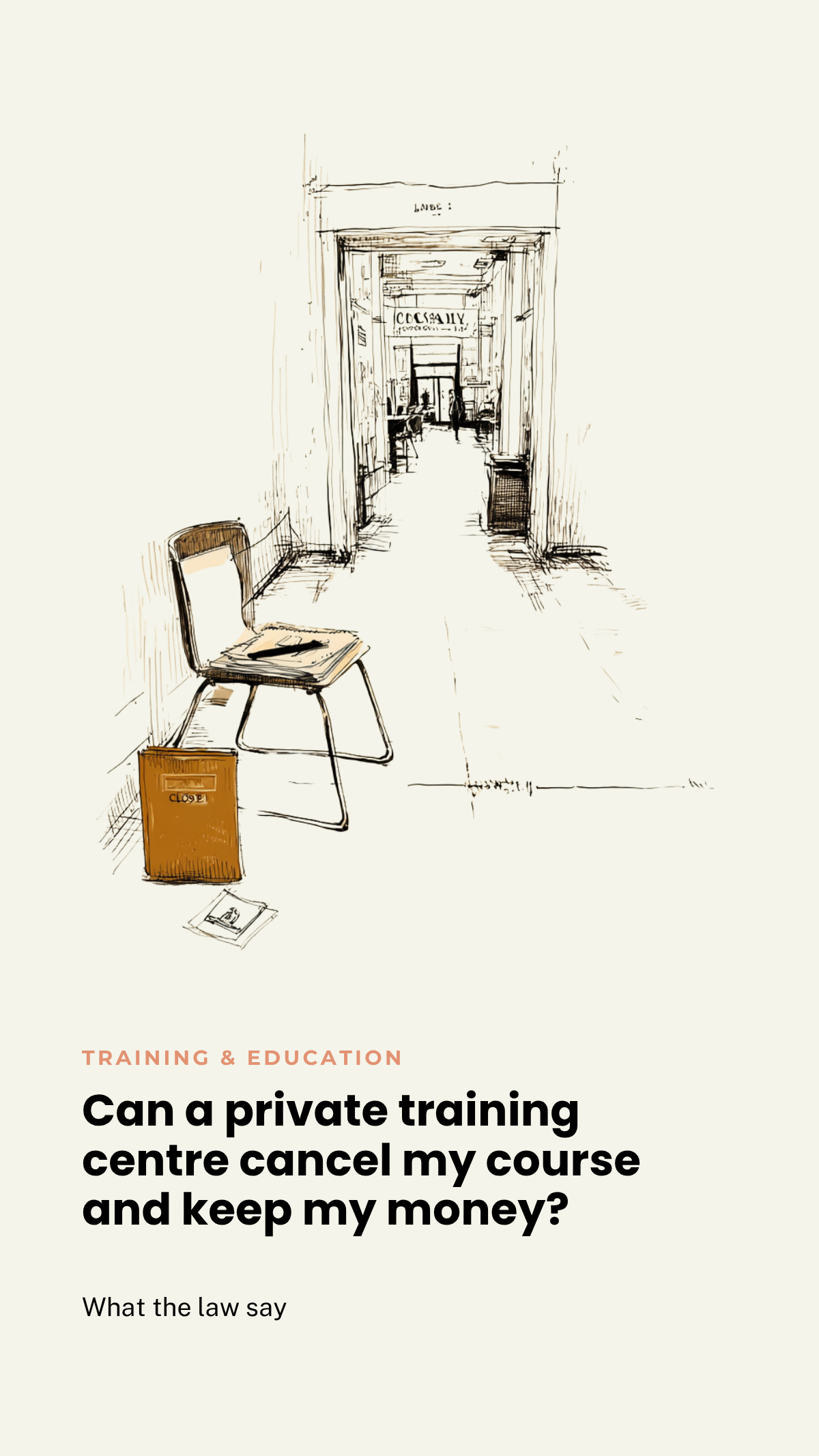 Can a training centre cancel a course and keep my money?